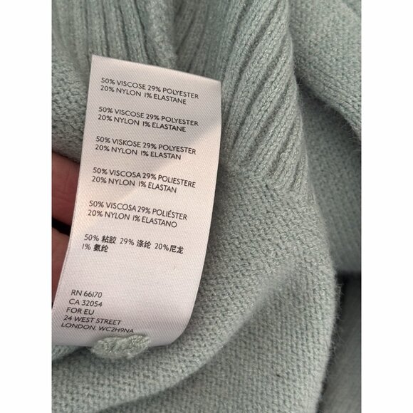 Anthropologie Boatneck Rib Knit Sweater Women’s Small Sage Green Minimalist Chic - Picture 8 of 10
